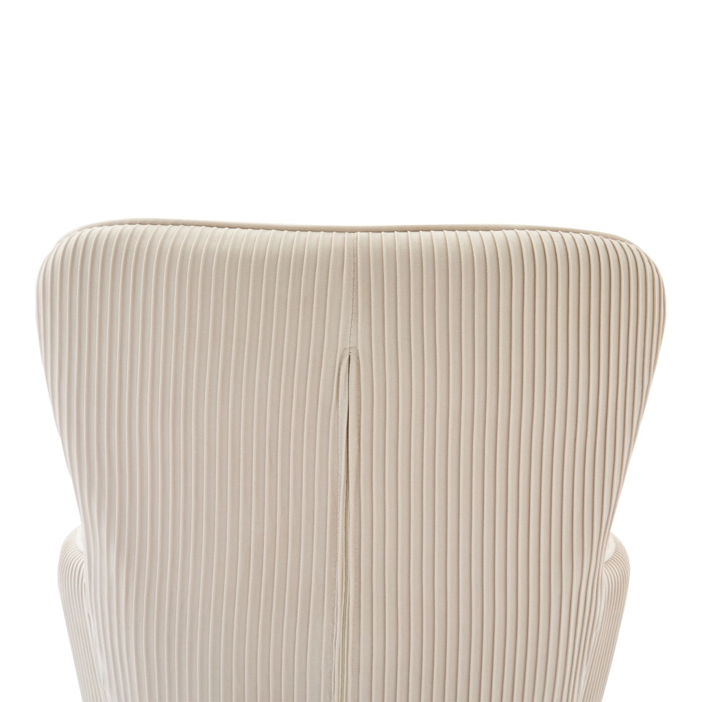 Sedia da pranzo in velluto set 6 pezzi con braccioli supporto lombare e gambe metalliche beige