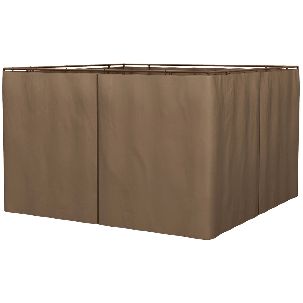 Pareti Laterali per Gazebo 3x2m ¨C Xylo ¨C Set 4 Pezzi Marrone Giardino Esterno