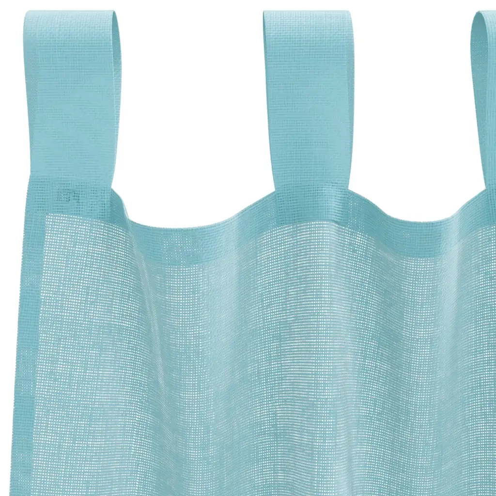 Tende in Voile con Tasche per Aste 2 pz Turchese