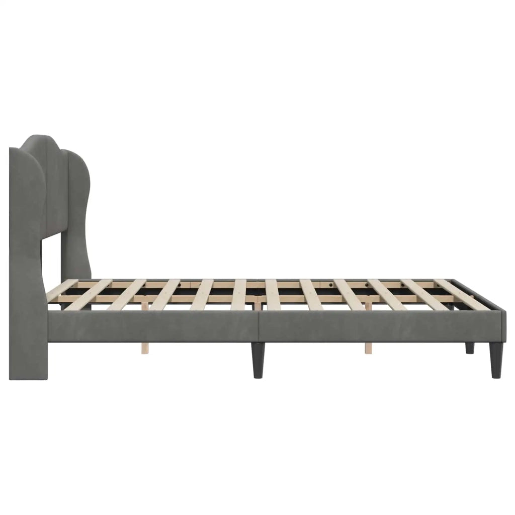 Struttura del letto-Giroletto Grigio Scuro 120 x 190 cm Velluto 408077