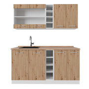 Vicco Cucina completa Rovere artigianale/bianco 160 cm , PL Rovere