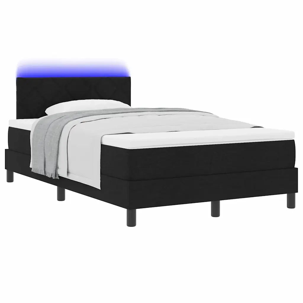 Letto a molle con materasso con led Nero 120 x 190 cm Tessuto 3342270