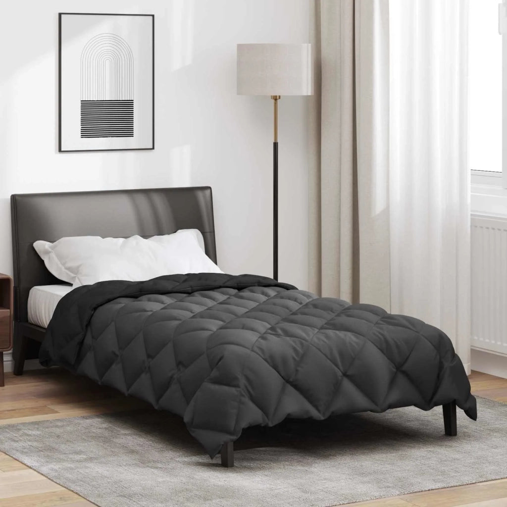 Duvet Invernale Nero e antracite 155 x 220 cm Microfibra 42025723