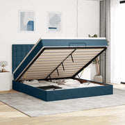 Struttura Letto Pouf con Materassi 160x200 cm Velluto 3314478