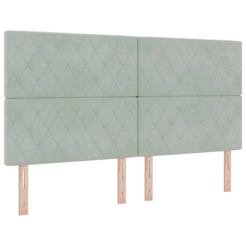 Letto a molle con materasso Grigio chiaro 180 x 200 cm Velluto 3341966