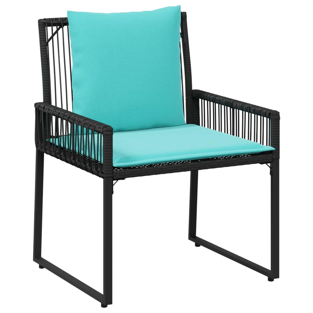 Set di Mobili da Esterno 9 pcs Nero e Turchese polyrattan 42025151