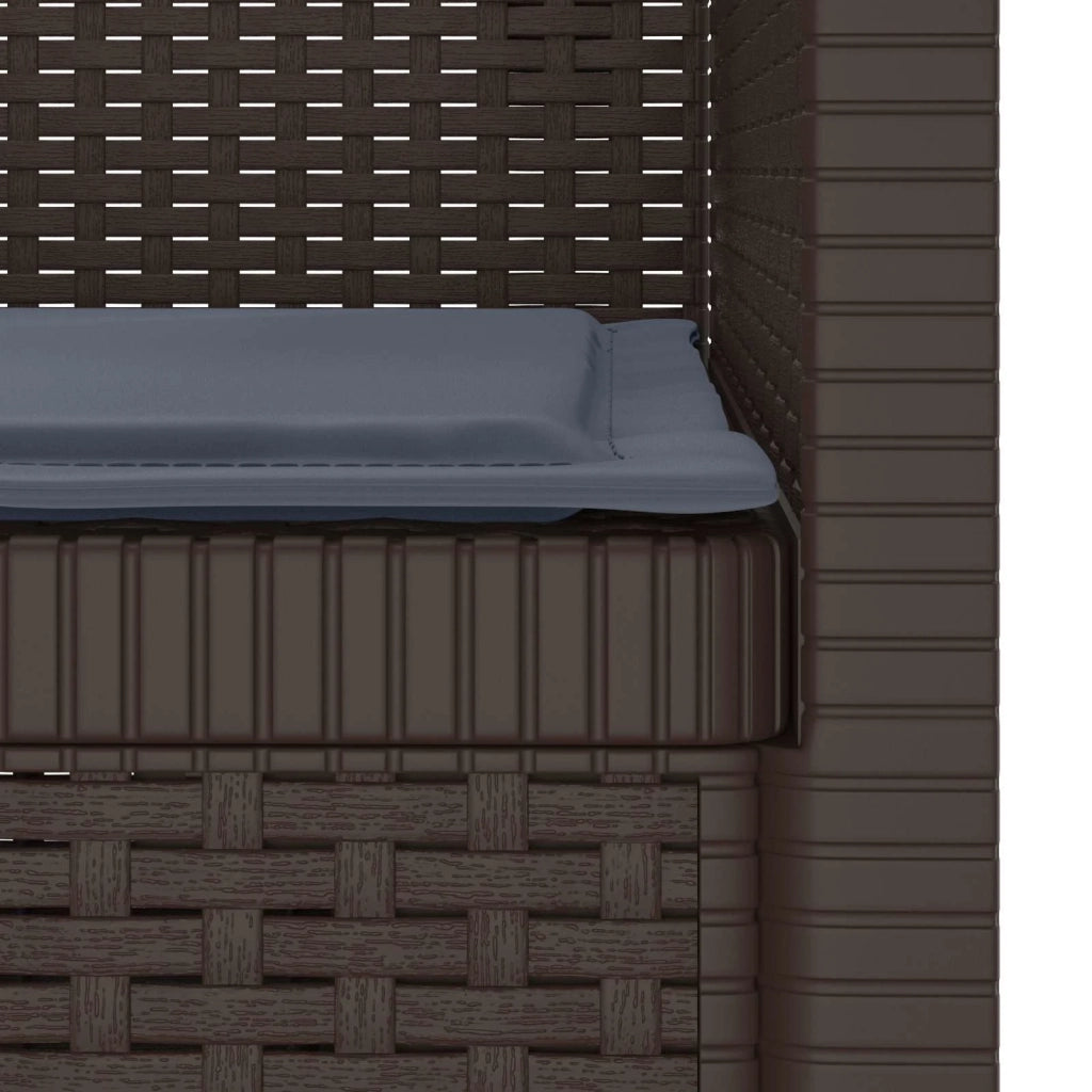 Poltrona a 1 Posto con Cuscino Aspetto Rattan PP Marrone 8011859
