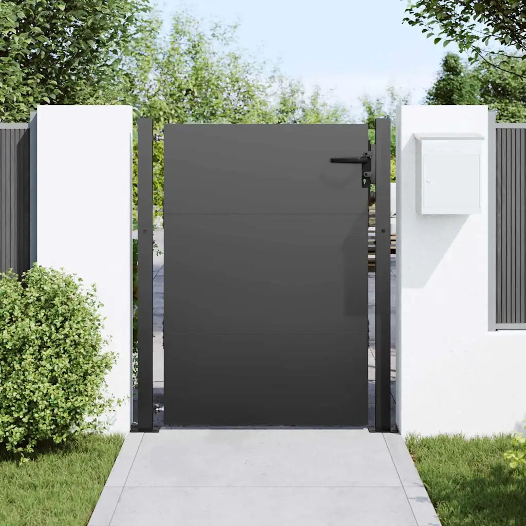 Cancello da giardino con blocco Nero 110 x 155 cm 42015906
