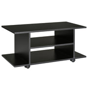 Mobile TV con Ruote e Ripiani ¨C Xylo ¨C Nero 80x40x40 cm