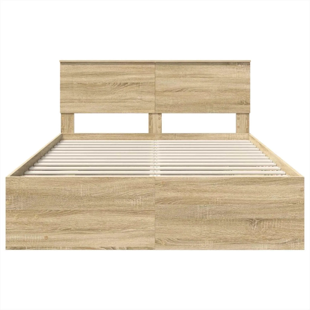 Struttura del letto con testiera-Giroletto con Testiera Rovere Sonoma 150 x 200 cm 898699