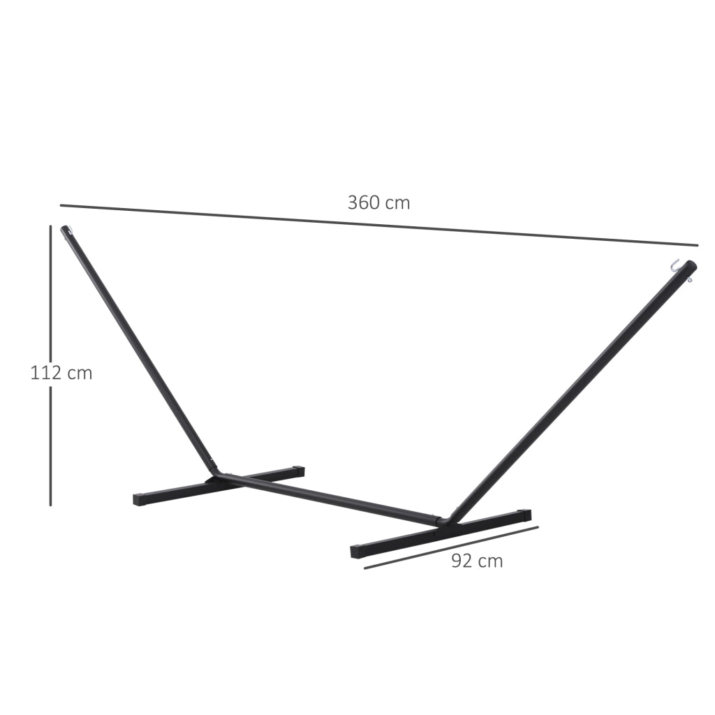Supporto per Amaca in Metallo ¨C Minimal ¨C Nero 360x92x112 cm