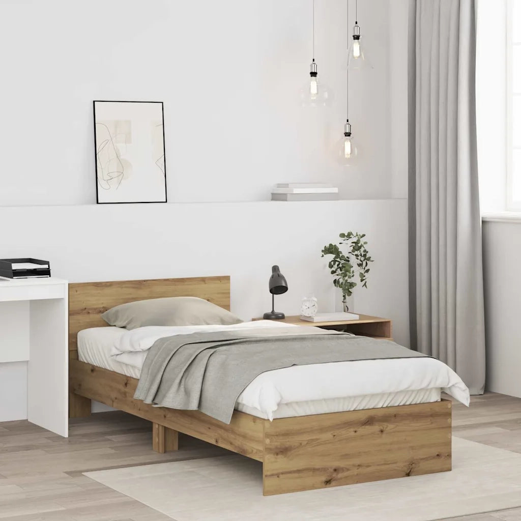 Struttura del letto con testiera Rovere artigianale 75 x 190 cm 871661