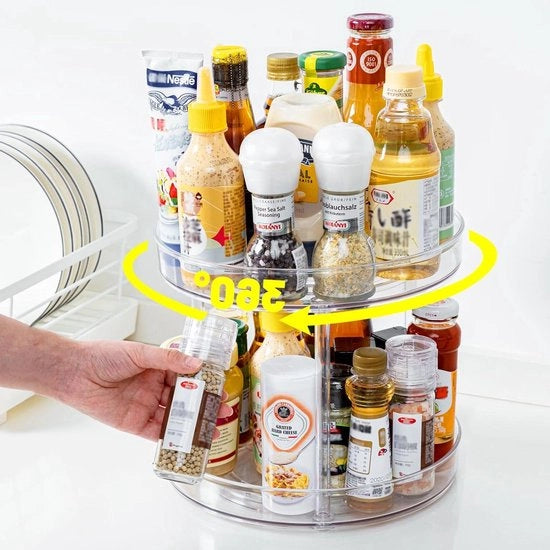 Organizzatore per Cucina a Doppia Livella - 23cm - Transparenza