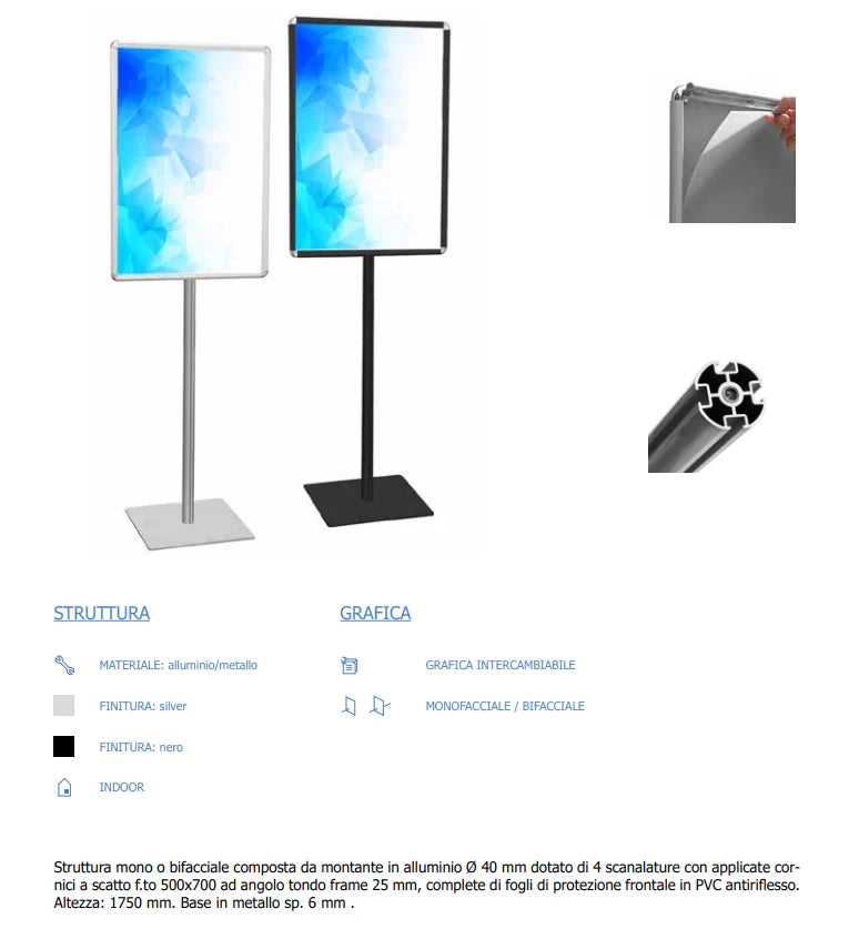 Porta Comunicazioni con Cornice A3 NERA - Monofacciale NERA