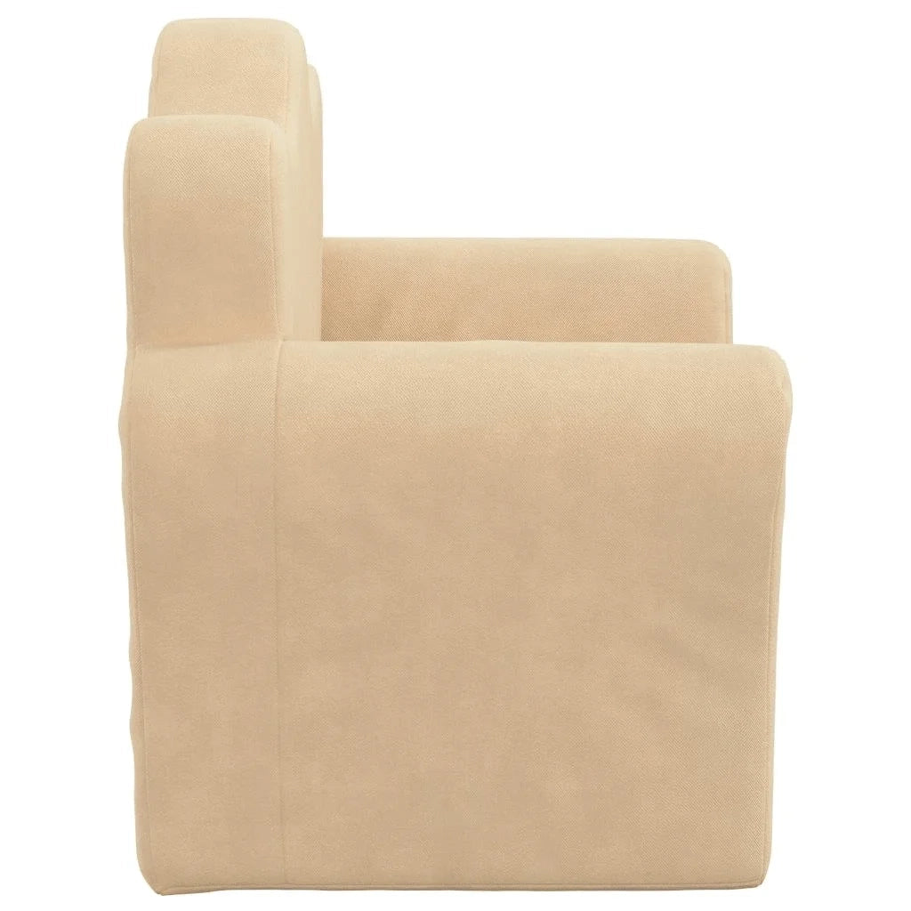 Divano Letto per Bambini Crema in Morbido Peluche 357055