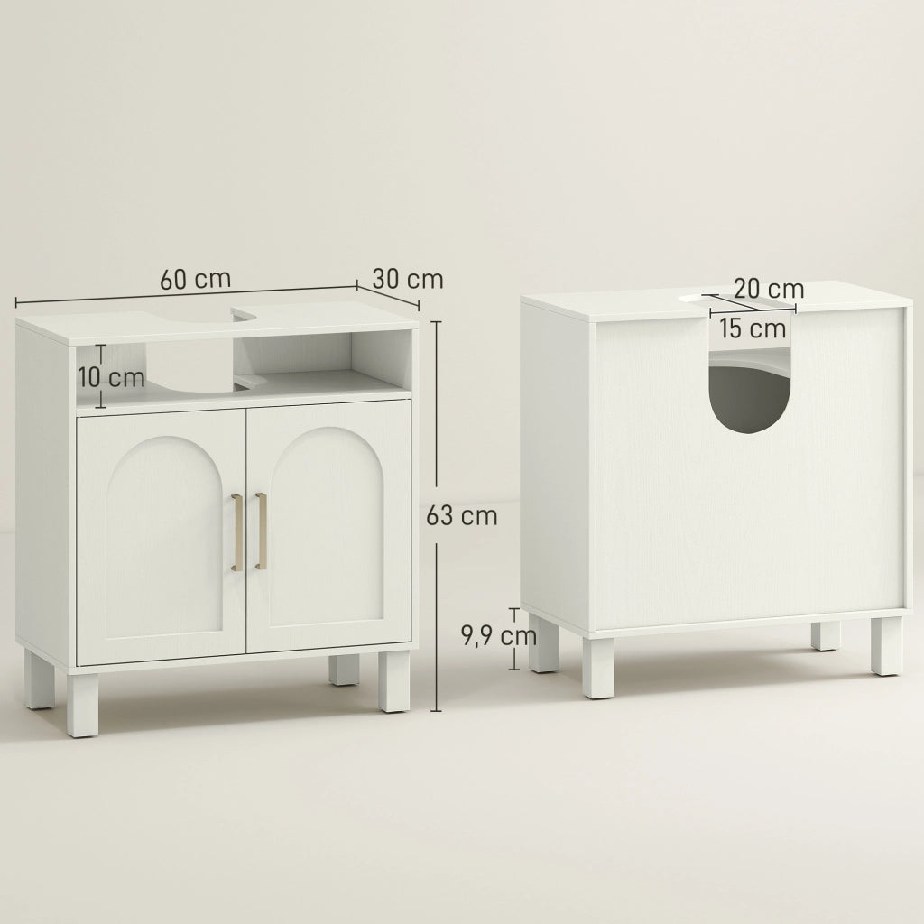 Mobile sottolavabo con ante e ripiano regolabile ¨C Xylo ¨C Bianco 60x30x63 cm