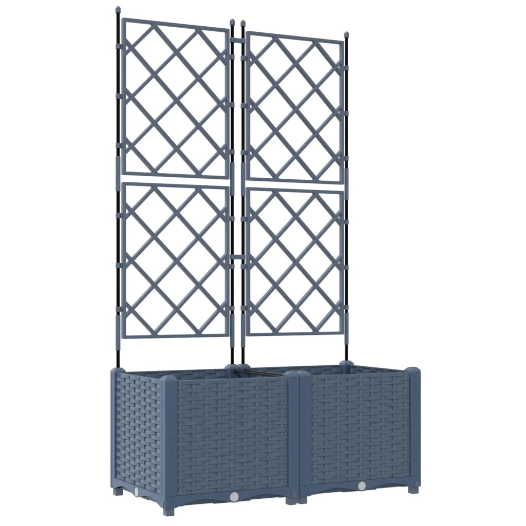 Vaso da giardino 2 pcs Grigio 80 x 40 x 143 cm Plastica 42002861