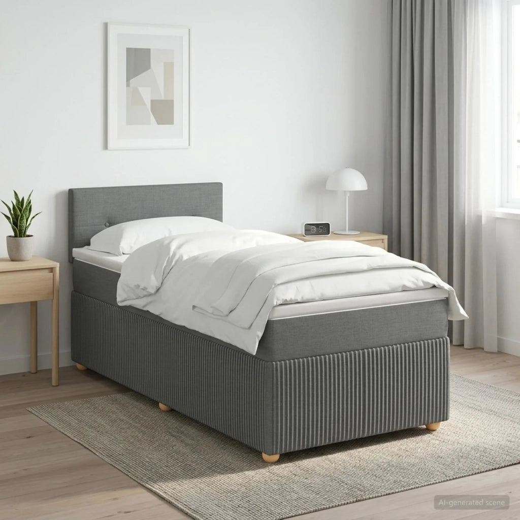 Letto box spring con materasso Grigio Scuro 80 x 200 cm Tessuto 3451336