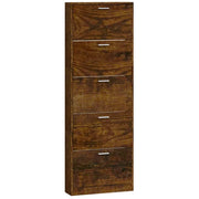 Scarpiera mobile contenitore per scarpe mobile per ingresso/corridoio/soggiorno 59 x 17 x 169 cm legno ingegnerizzato marrone 02_0021565