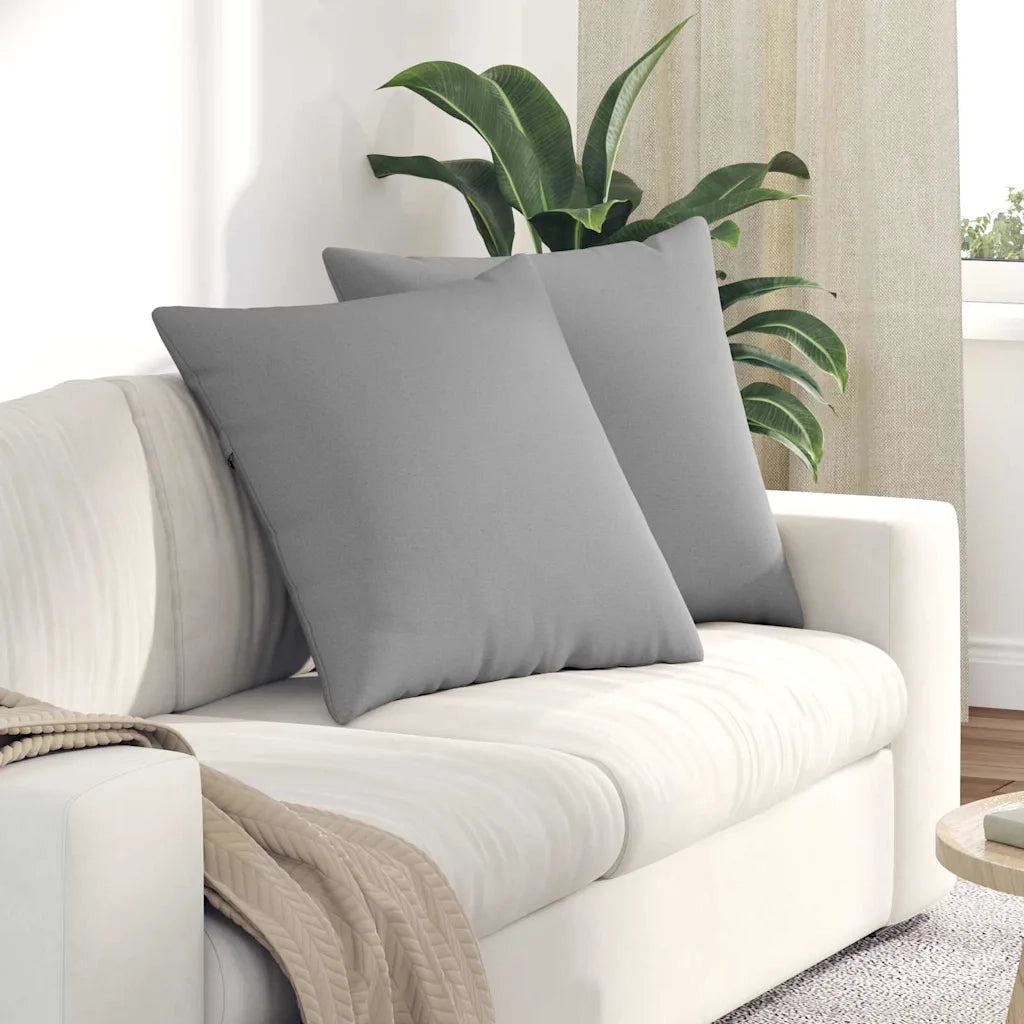 Cuscini da Divano 2 pz-Set di 2 Cuscini per Sofa Grigio Nuvola 60 x 60 cm Tessuto
