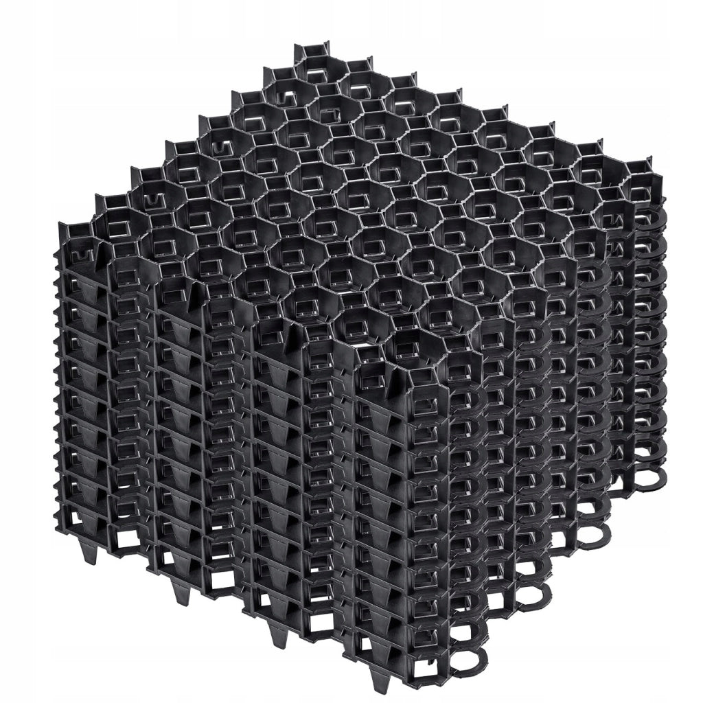 Griglia di protezione per prato KADAX Geogrid 50x50x3,5 cm, 10 pezzi, giardino, 530 tonnellate/m²