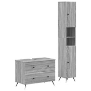 Set di Armadi da Bagno da 2 Pezzi BREDA Sonoma grigio 3417564