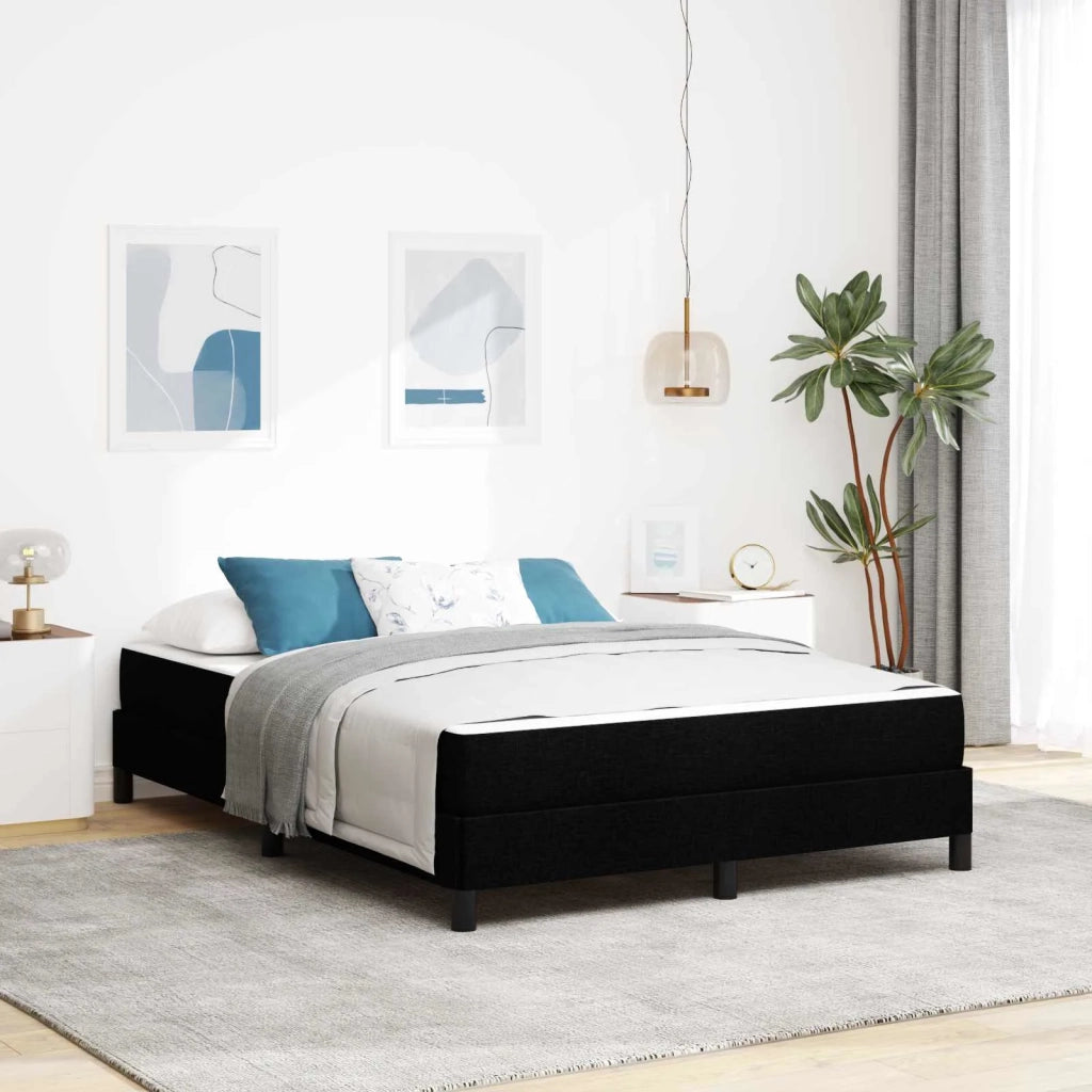Letto a molle con materasso Nero 160 x 200 cm Tessuto 3398502