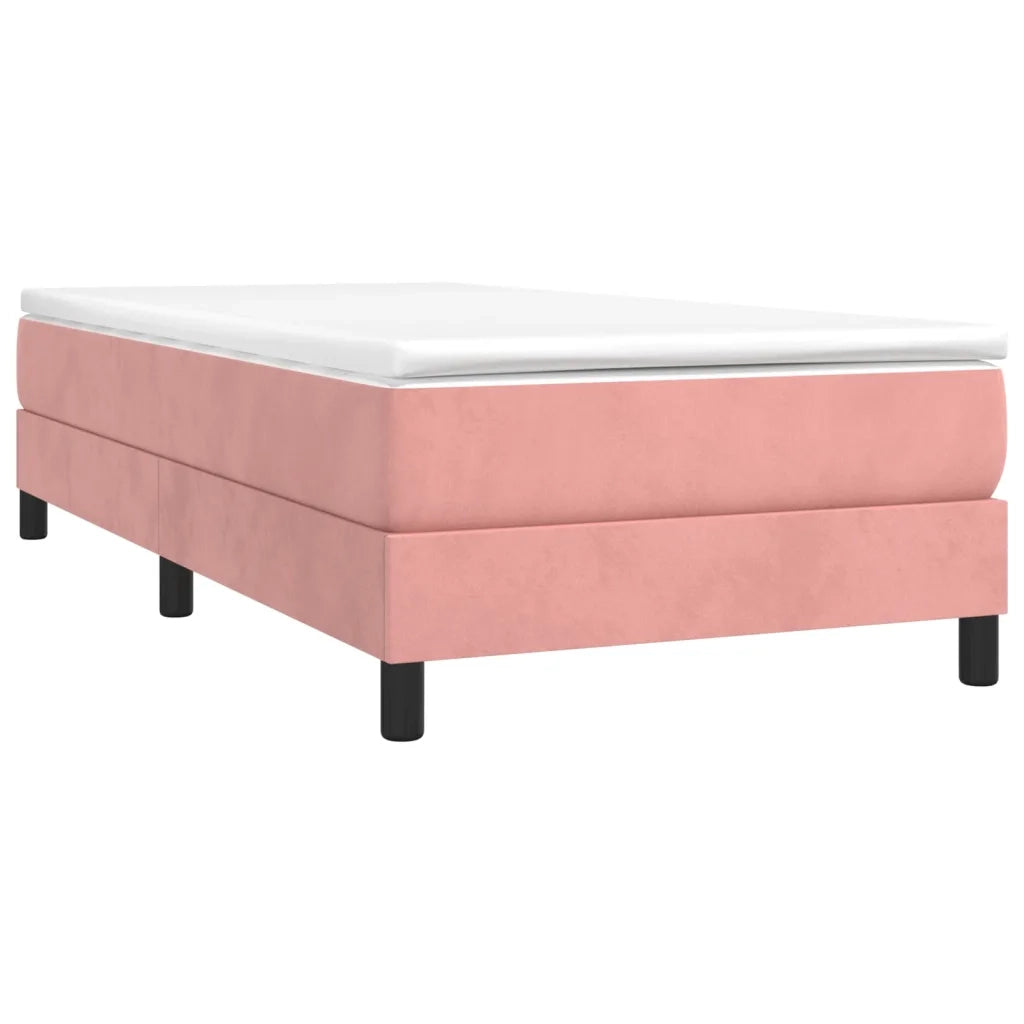 Struttura Letto a Rete a Molle Rosa 90x190 cm in Velluto 3120747