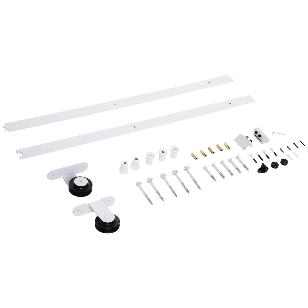 Kit binario scorrevole per porta ¨C Xylo ¨C acciaio al carbonio bianco 183 cm
