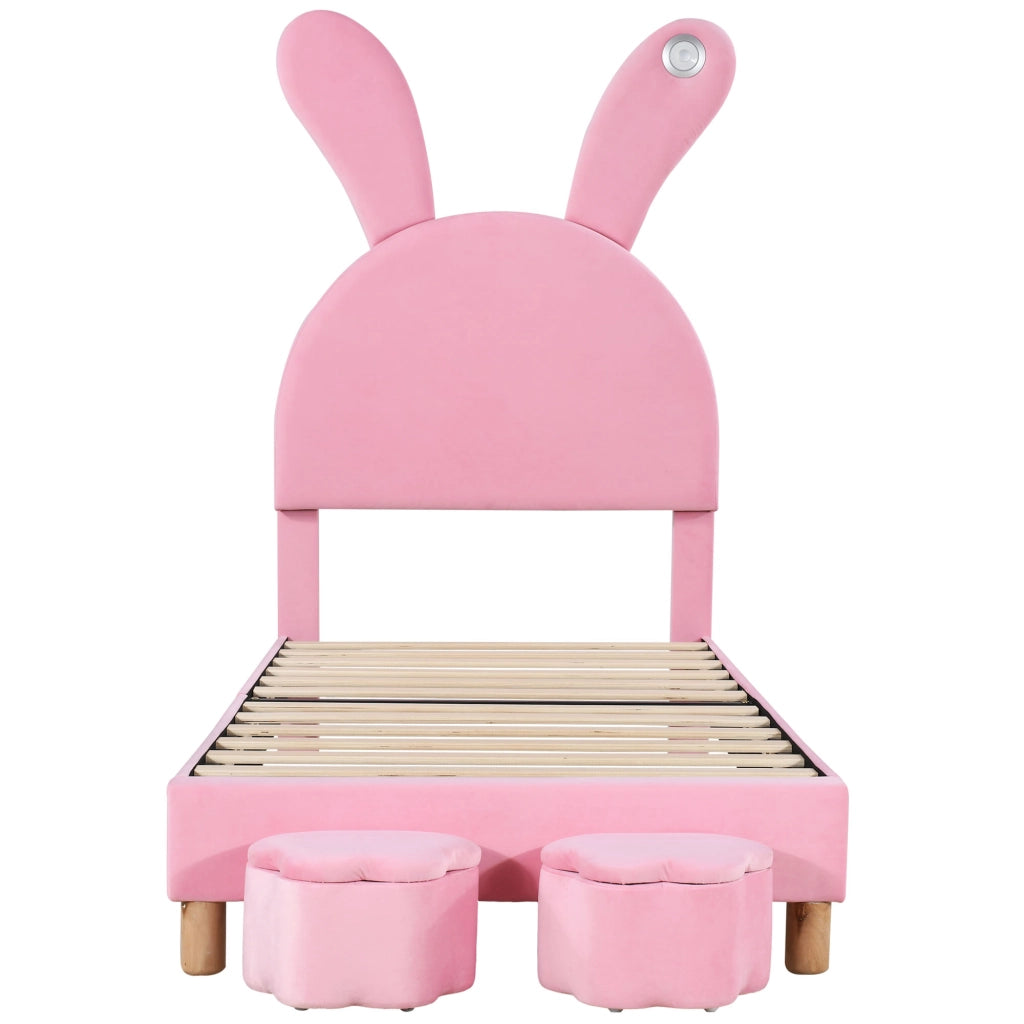 letto imbottito velluto rosa 90 x 200 cm