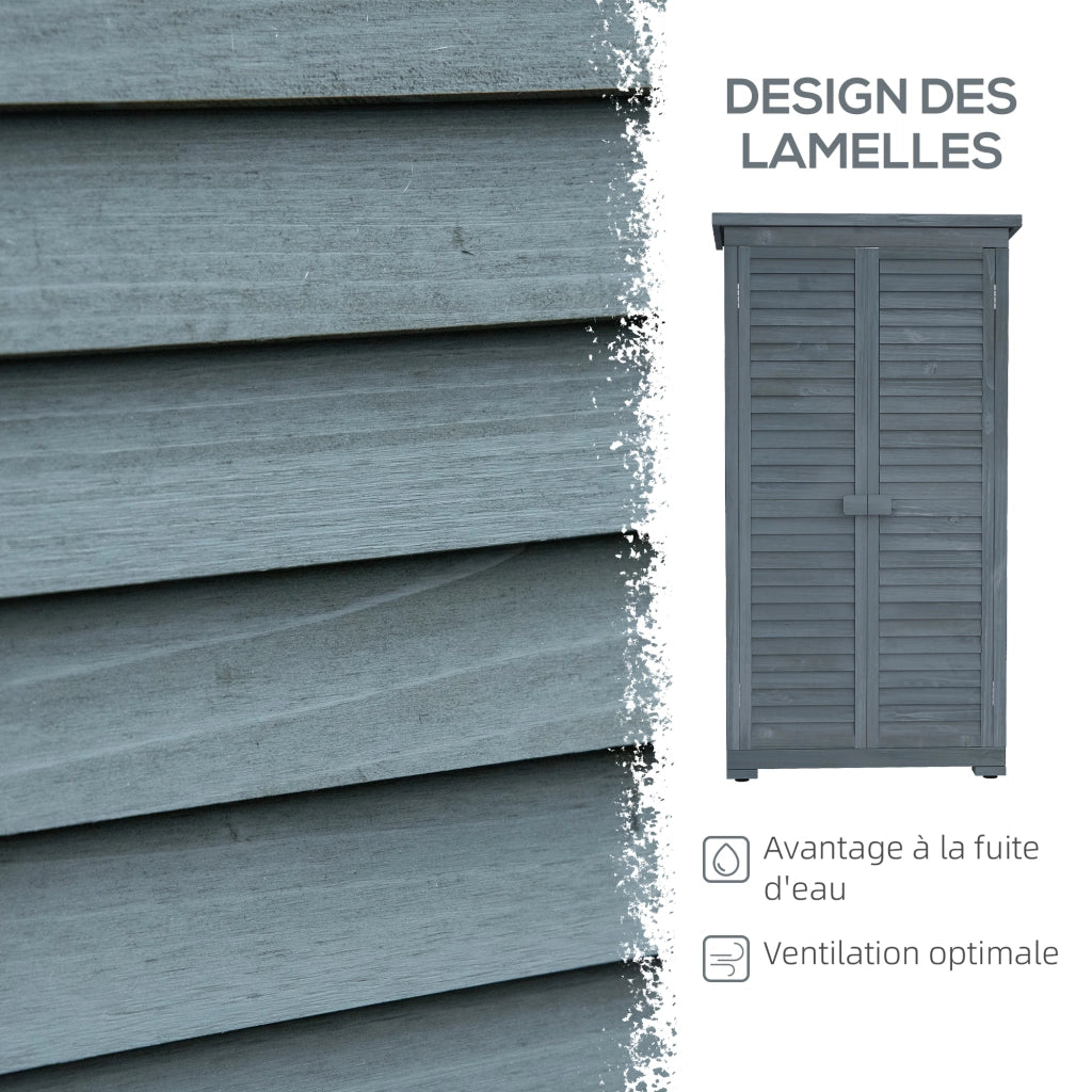 Armadio da giardino in legno ¨C Minimal ¨C grigio 87x47x160