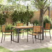 Set da Pranzo per Giardino 5 pcs Nero e Marrone polyrattan 3365475