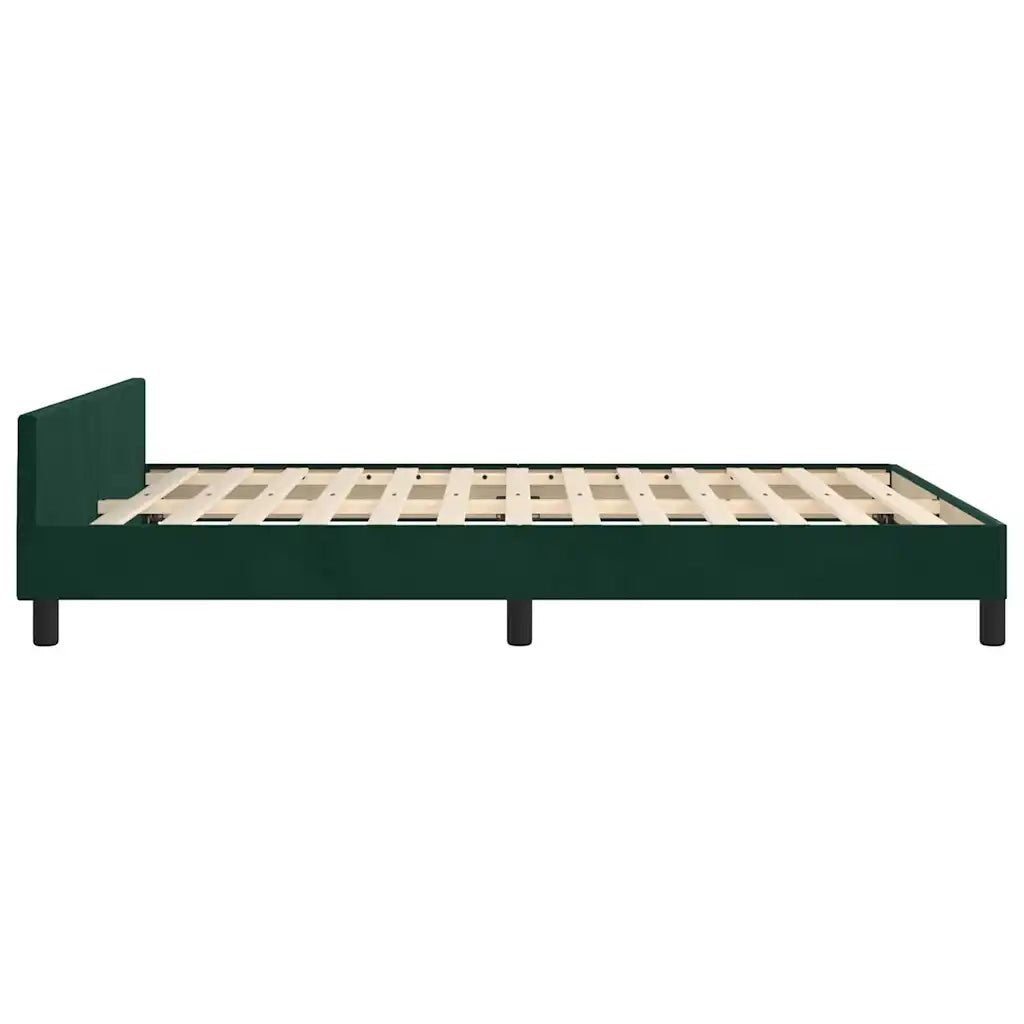 Letto matrimoniale | Letto per adulti | Giroletto senza Materasso Verde Scuro 140x200 cm in Velluto