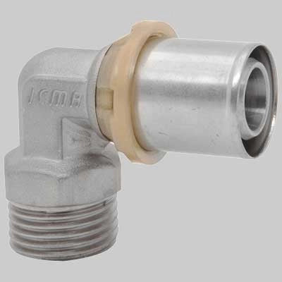RACCORDO CURVO MASCHIO A PRESSARE  20 x 1/2     ICMA
