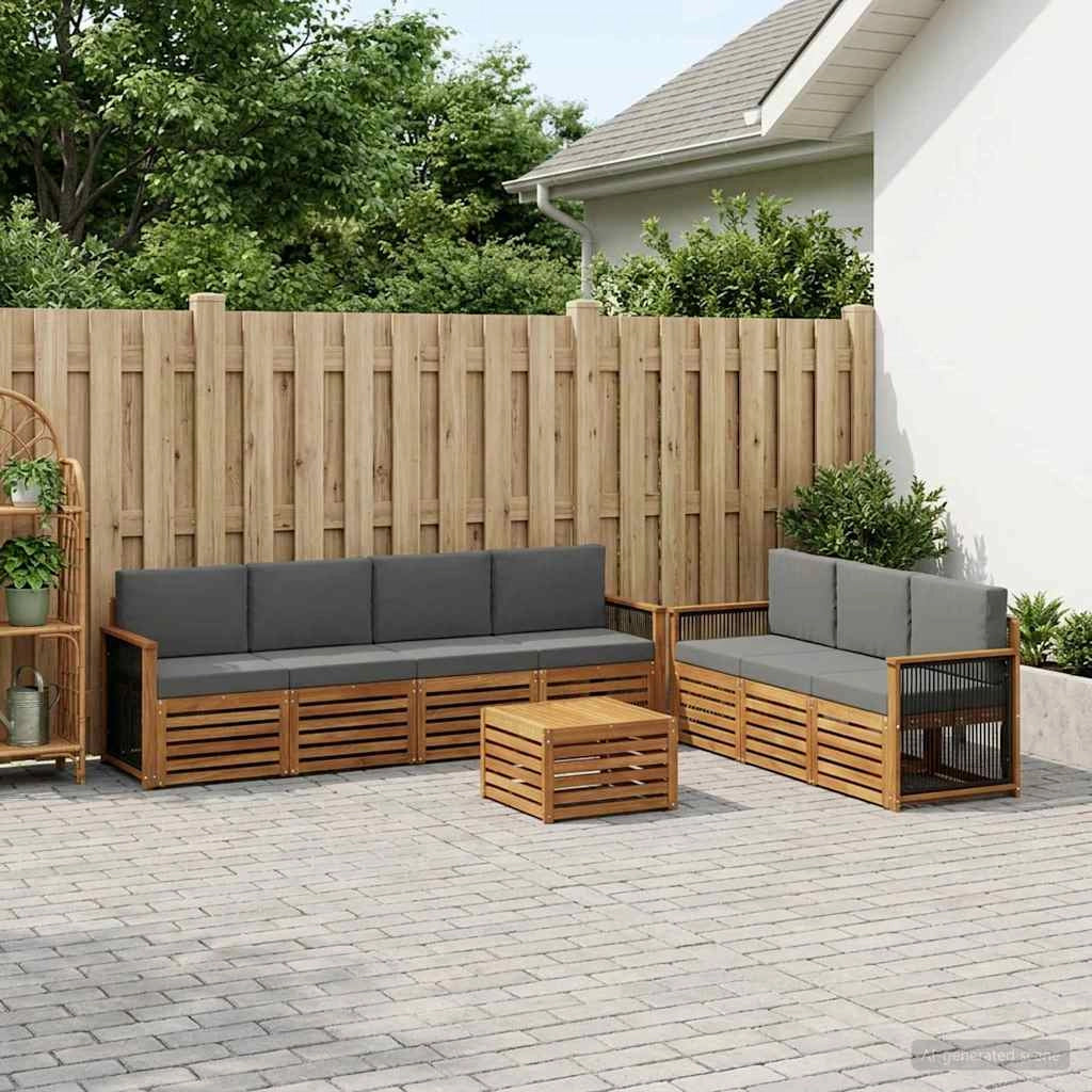 Set divani 8 pz Legno di Acacia Massello 3384113