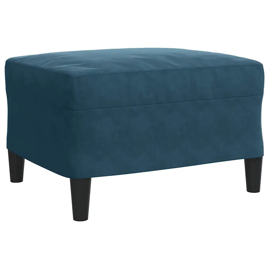 Set di Divani 4 pz con Cuscini e Rinforzi Blu in Velluto