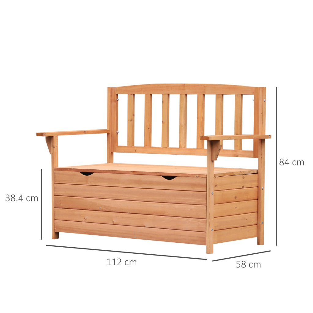 Panchina da Giardino 2 Posti con Vano Contenitore Legno