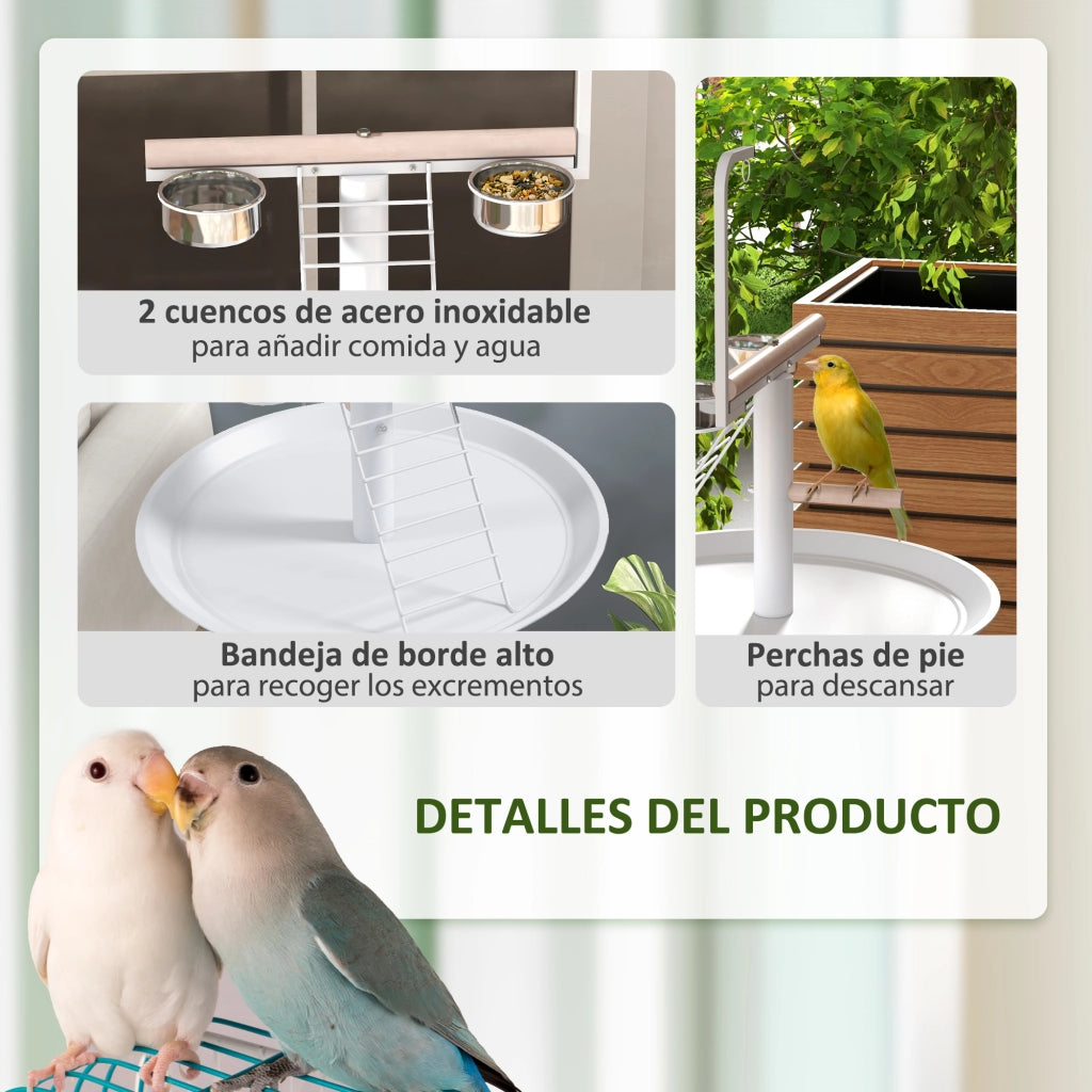 Mangiatoio per Uccelli con Ruote ¨C zephmum ¨C Bianco ?60x138 cm