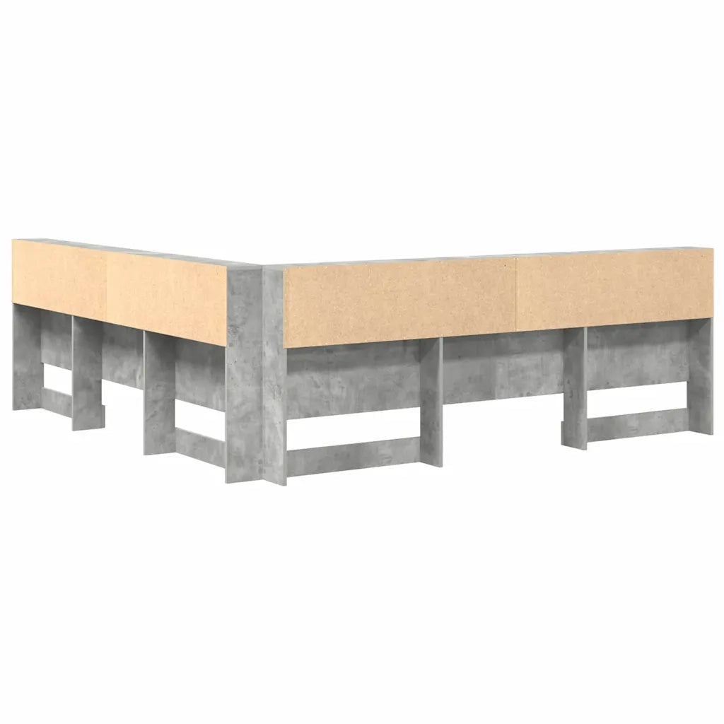 Testata contenitore Grigio cemento 200 cm Legno multistrato 3335472
