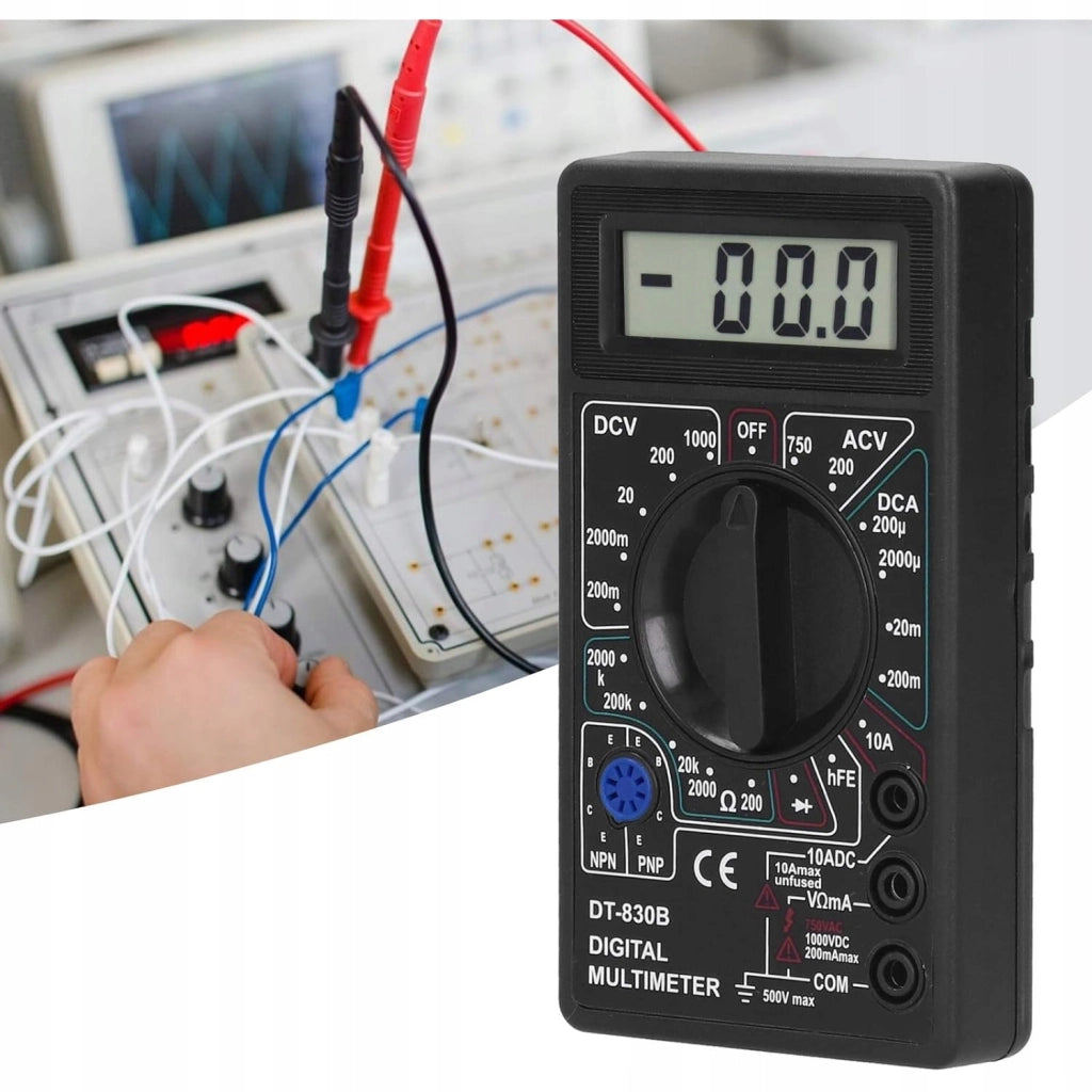 Multimetro Digitale Mini DT-830B – Display LCD, Misura Tensione AC/DC, Corrente, Resistenza | Compatto e Preciso