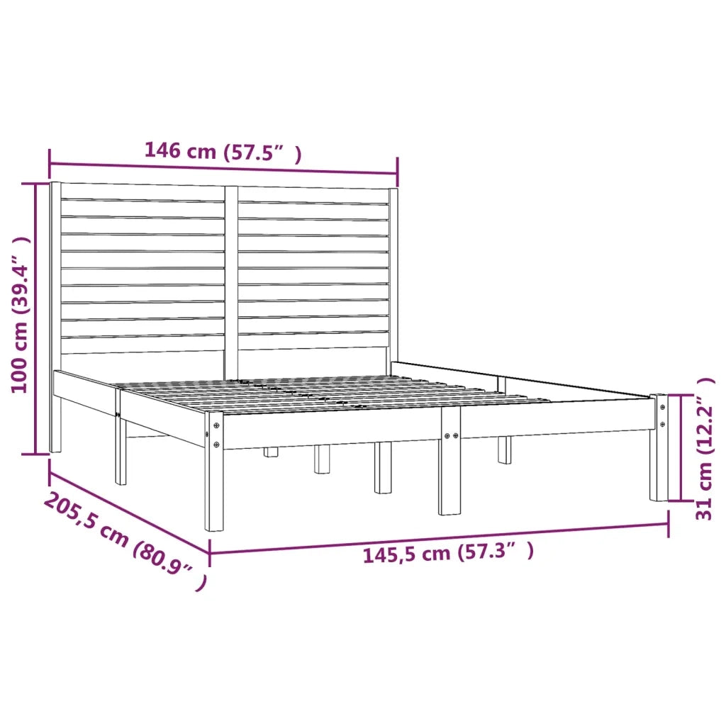 Giroletto Bianco in Legno Massello 140x200 cm 3104609