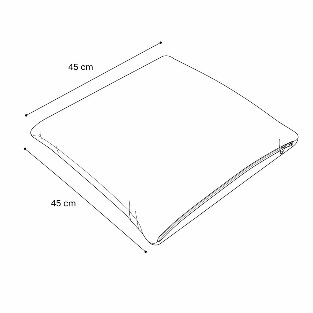 Cuscino decorativo 45x45 cm Sfoderabile in poliestere - Nero/Bianco