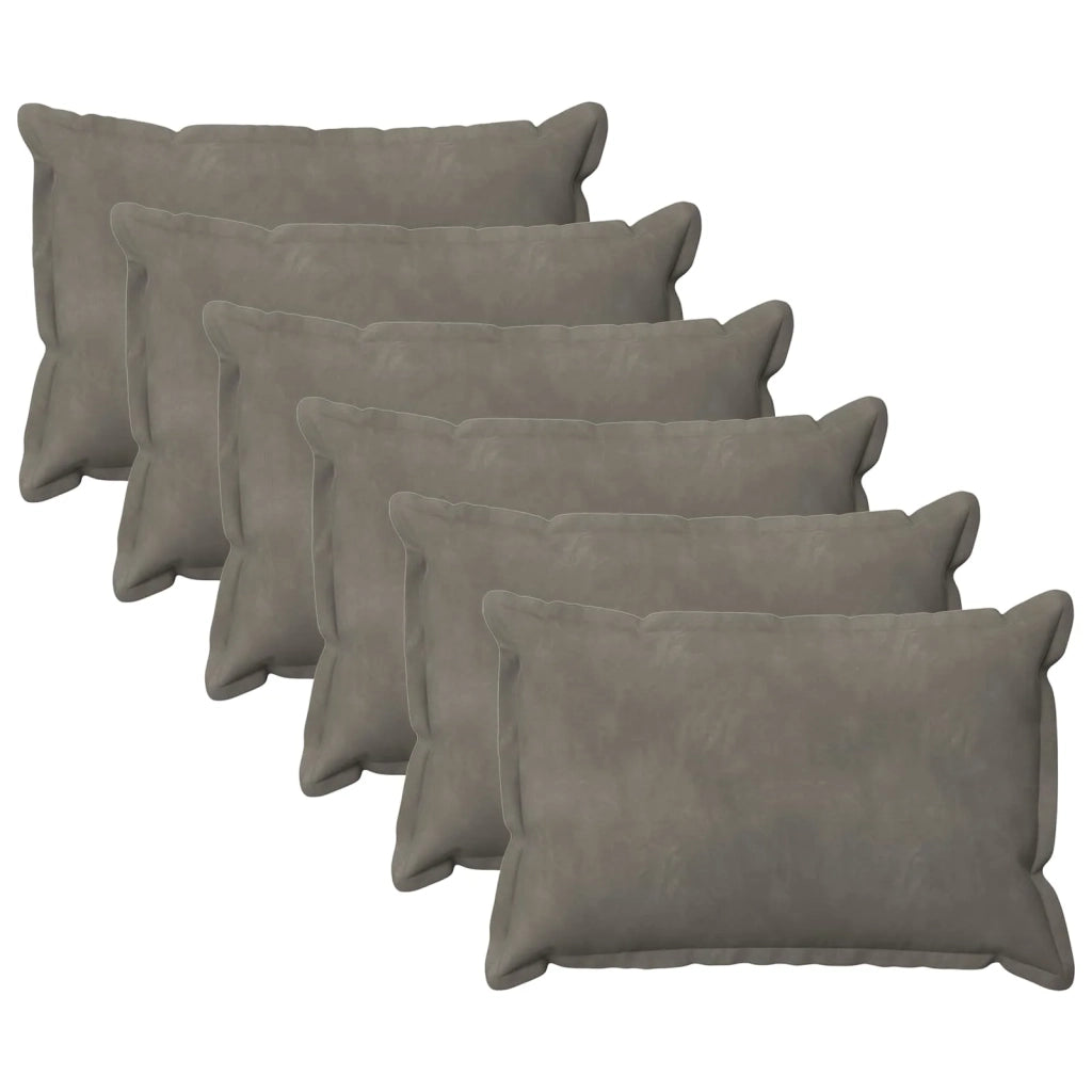 Federa 6 pcs HOUTEN Grigio Chiaro 40 x 60 cm Velluto 917451