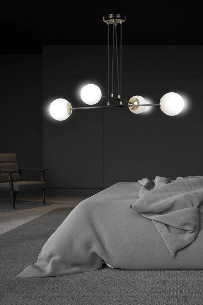 Lampadario Emibig OGNIS 4xE14 Nero Ø75cm dimmerabile