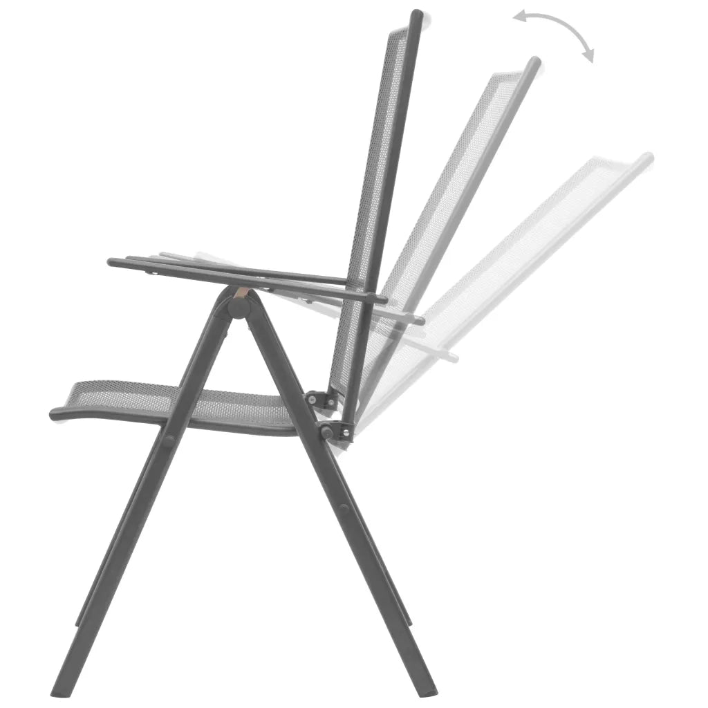 Set Sedie Giardino Reclinabili 3 pz | Sedie da Esterno Antracite Acciaio Verniciato