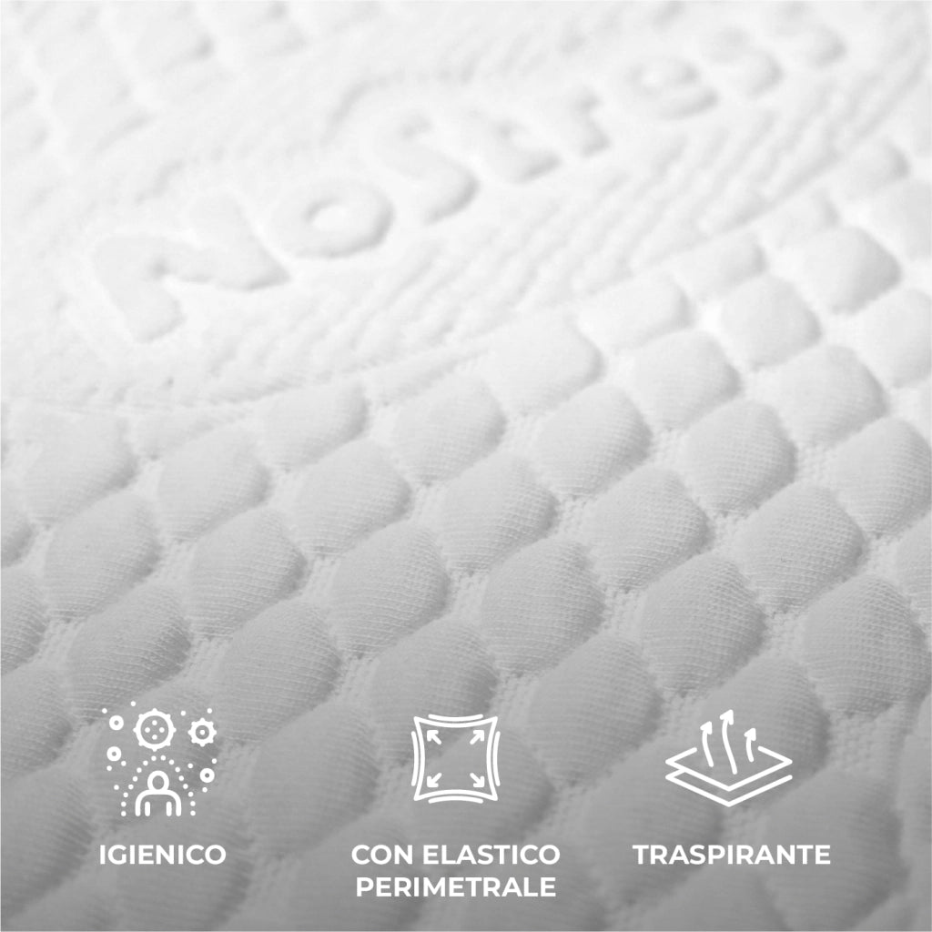 Linea Coprimaterasso e Federe Massaggianti No Stress – Effetto Micro-Massaggio Trapuntato, Tessuto Morbido e Traspirante, Angoli Elastici Resistenti Matrimoniale