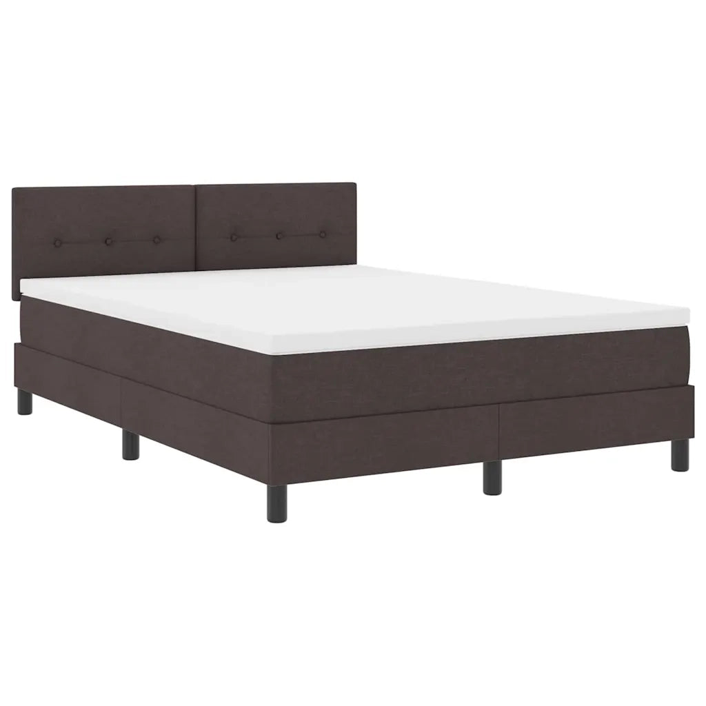 Letto a molle con testiera Marrone Scuro 140 x 200 cm Tessuto 3338695