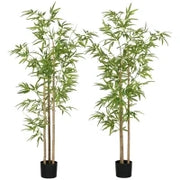Pianta Artificiale Bambù Albero Artificiale Altezza 180 cm Con Vaso, Decorazione Interna, Molto Realistico