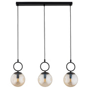 Lampada a sospensione SITRO sfere nero/ambra 3xE14 Alfa
