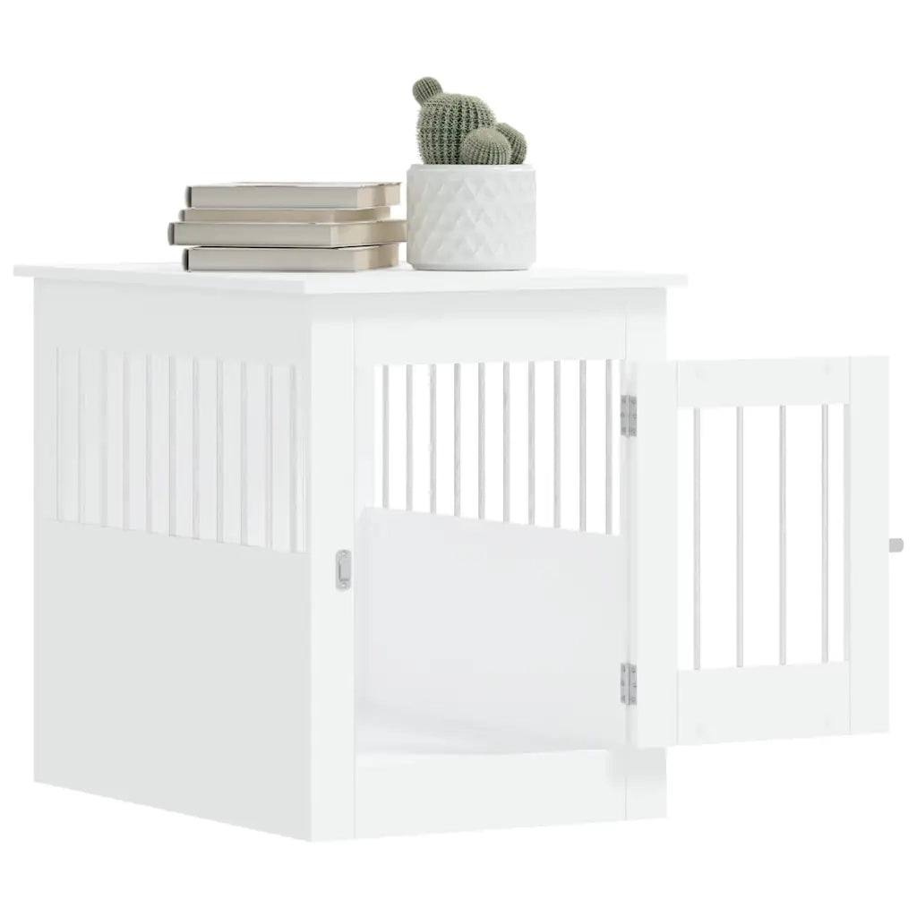 Gabbia Cani da Arredamento Bianca 55x80x68cm Legno Multistrato CFW9202003
